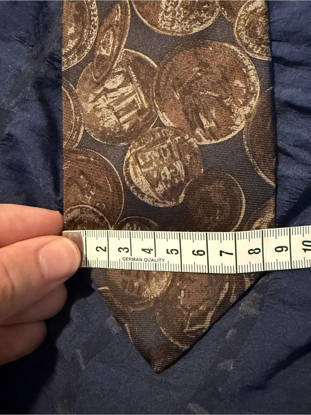 Guy Laroche Black and Gold Coin Motif Silk Tie